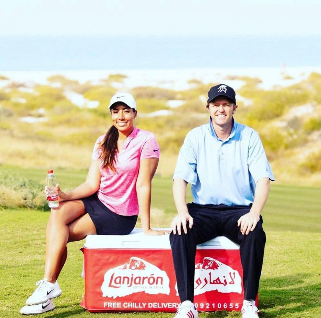 Jan 13, 2019 Famous professional ladies golfer @cheyenne_woods hydrating with Jason “the water guy” as part of 2019 Gary Player Invitational @saadiyatbeachgolfclub Images by @piatorelliphotography #feelthepurity