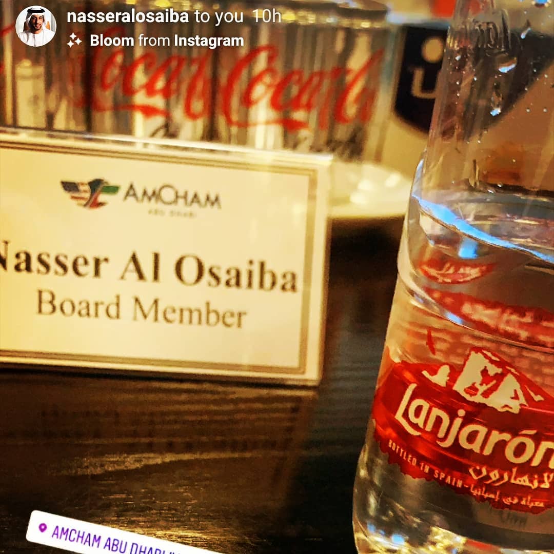 Sep 8, 2019 Business leader @nasseralosaiba enjoying his Lanjarón mountain mineral water at @amchamabudhabi board meeting