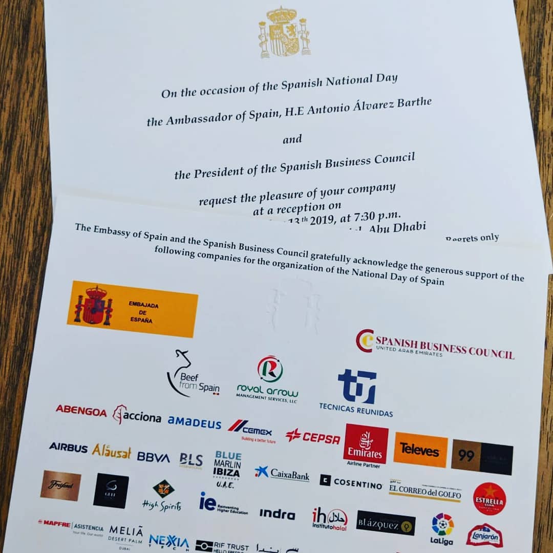 Happy to be the official water for Spanish National Day celebration tonight! "Natural mountain mineral water" that is!