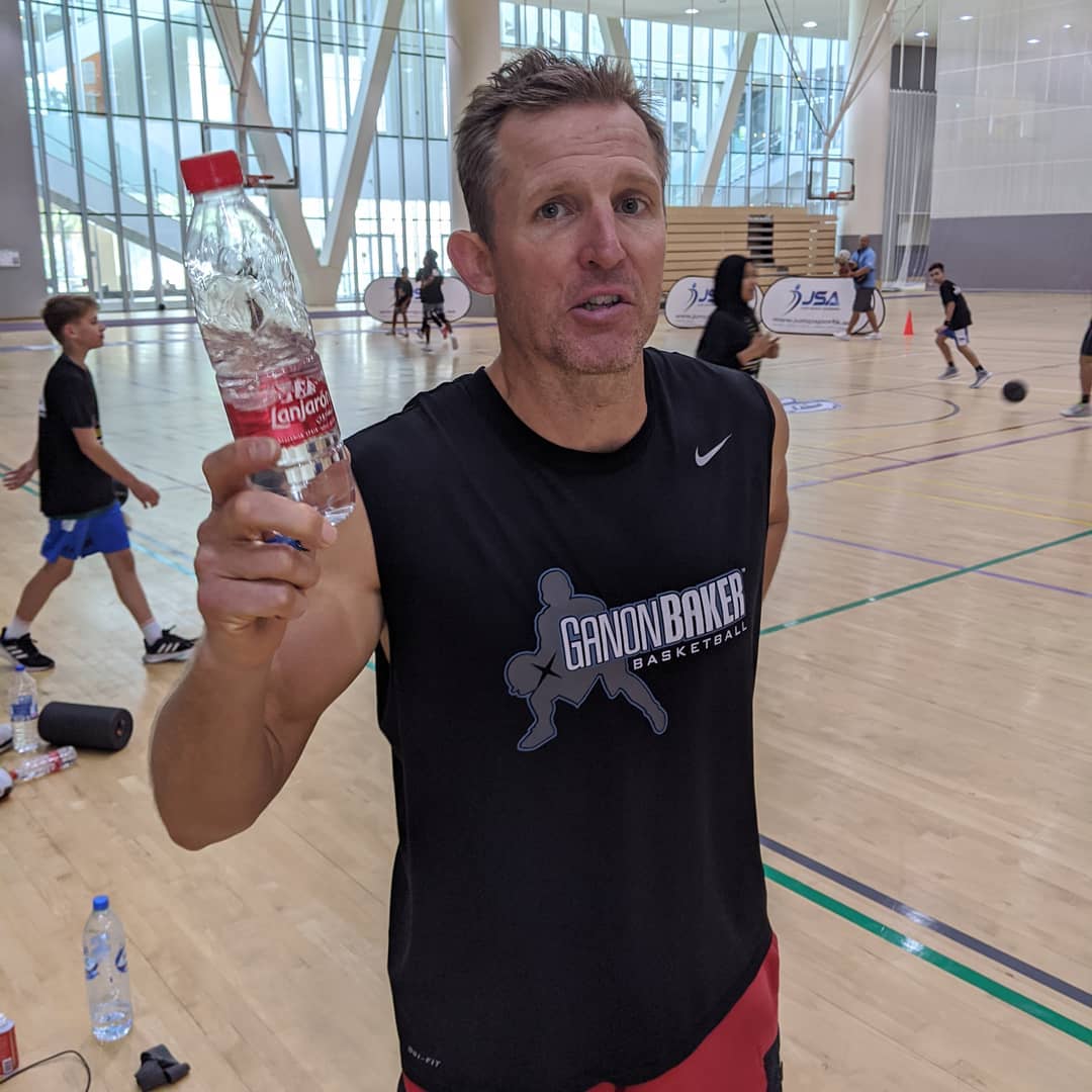 Inspirational basketball coach @ganon_baker_ giving course #inabudhabi @jumpsportsacademy / more info at lanjaronarabia.com